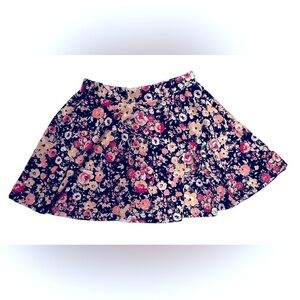 Poetry Black Floral Mini Skirt Size Medium
